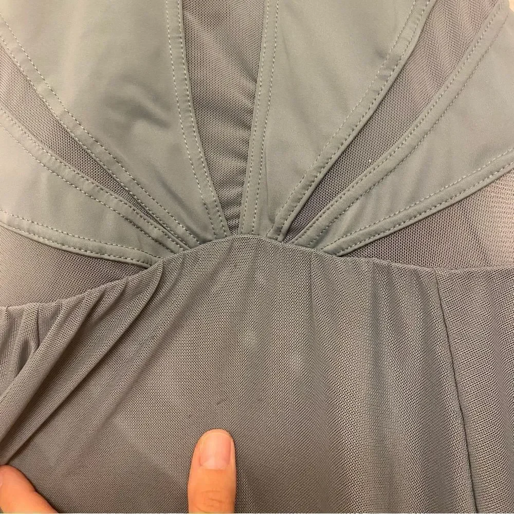 Balera Weissman Dance Costume High Neck Halter Dress Maxi sage green D11656 MA